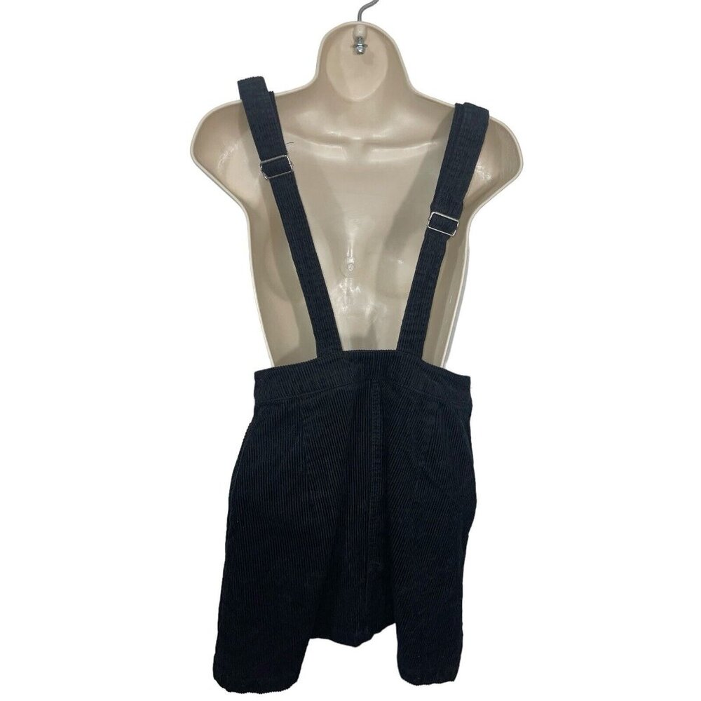 H&M DIVIDED Women's Size 6 Black Corduroy Overall Dress 100% Cotton - Picture 2 of 13